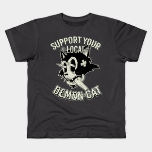 Demon Cat Vintage Cartoon Kids T-Shirt